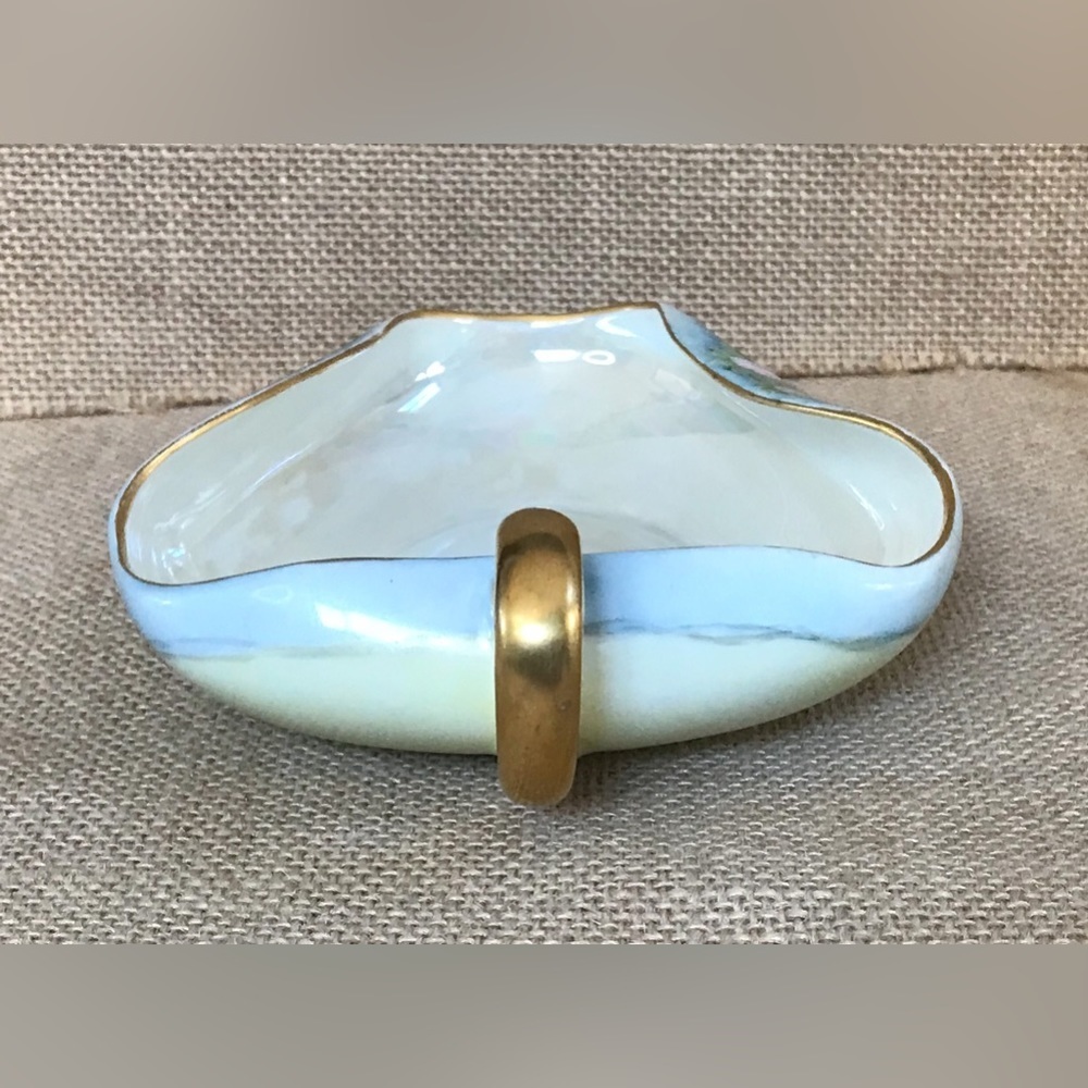Bavaria Floral Pastel Thumb Handle Candy Dish Hand Painted Elegant Victorian - Picture 3 of 9